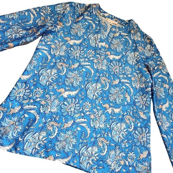 Jude Connally Blouse Womens Large Chris Tunic Blouse Floral Lightweight - Picture 1 of 6